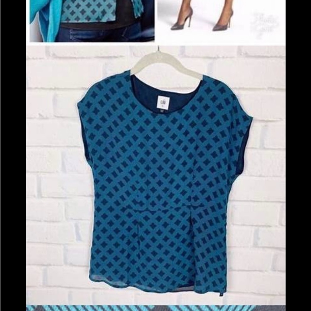 CAbi Womens Top Peplum Shirt